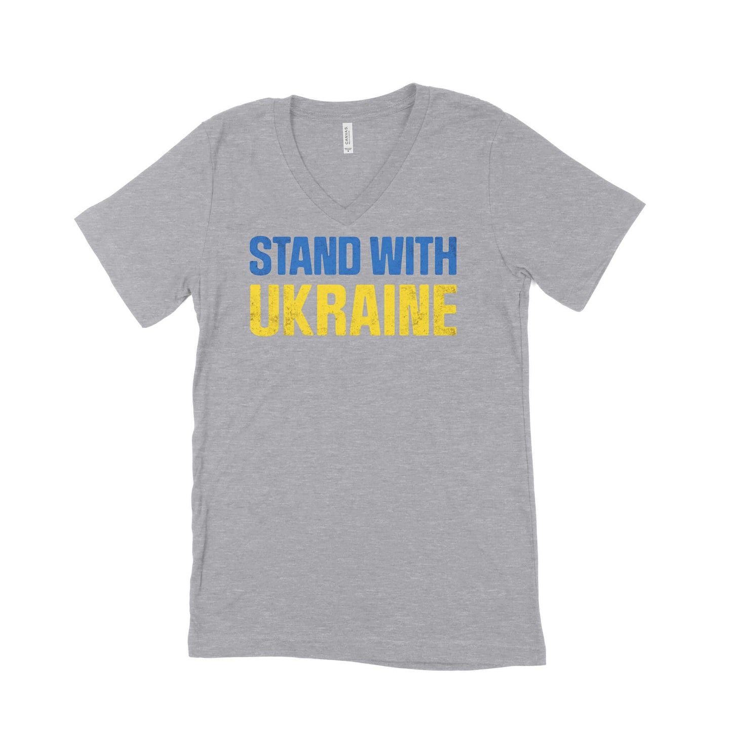 Stand With Ukraine Unisex V-Neck T-Shirt-East Coast AF Apparel
