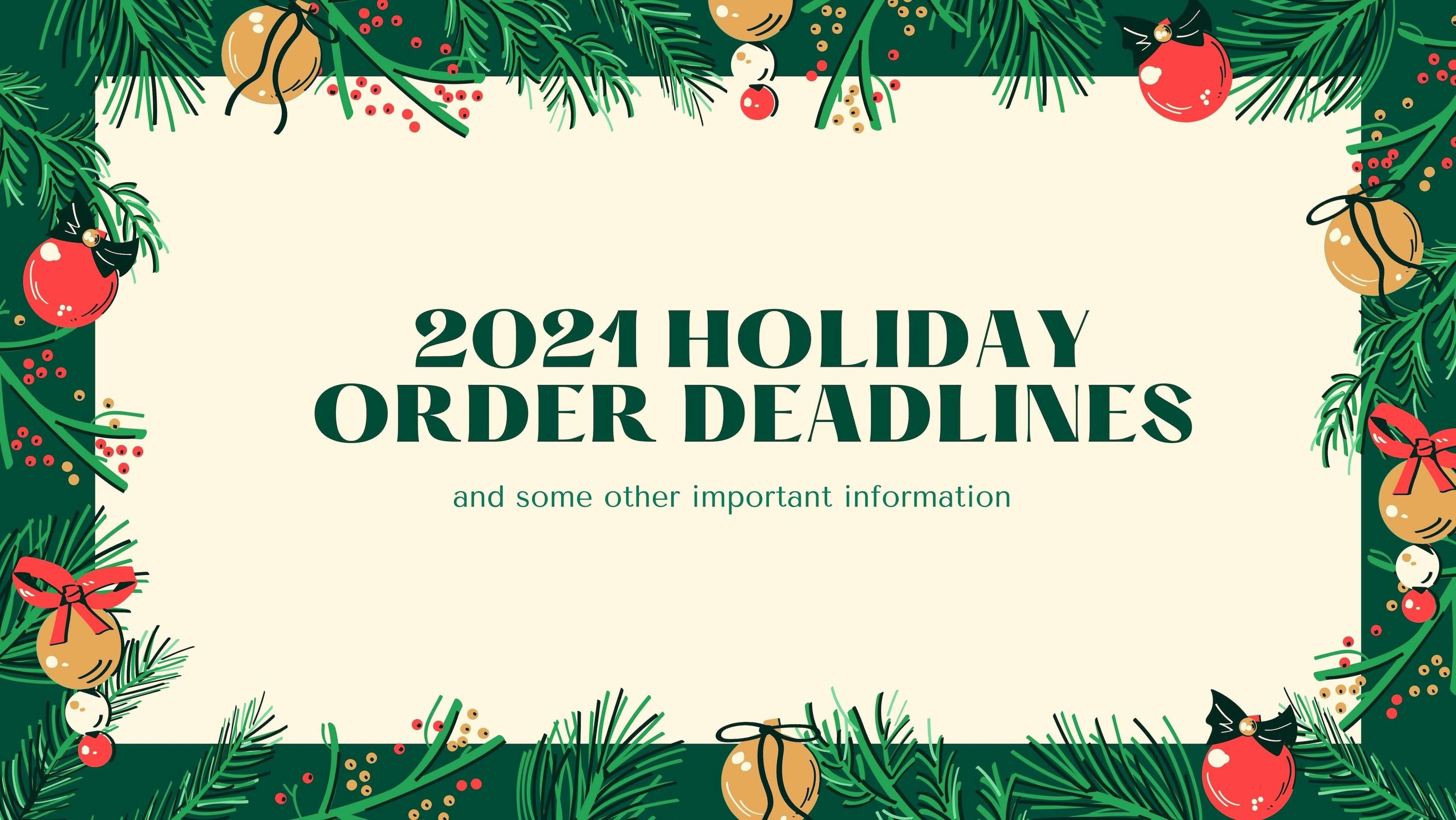 Holiday Shipping Deadlines