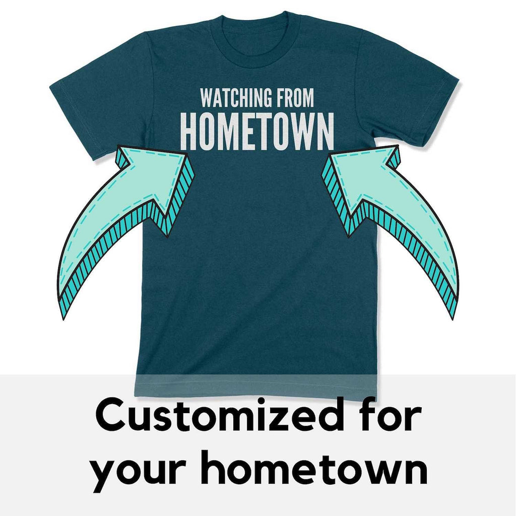 Customizable Watching from Hometown Unisex T-Shirt-East Coast AF Apparel