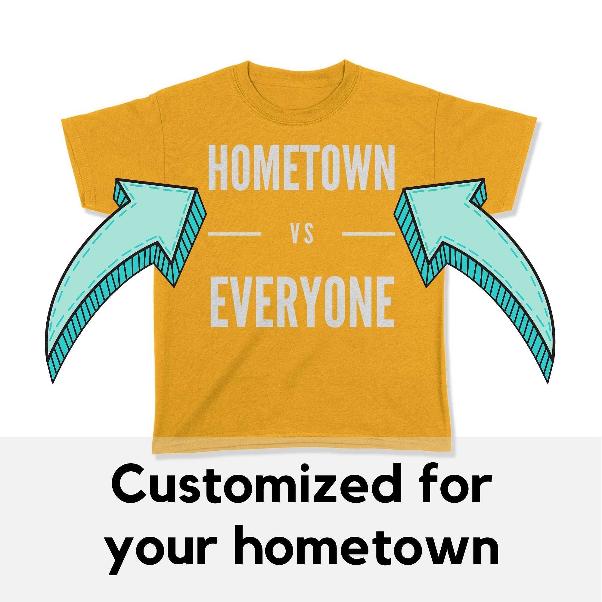 Customizable Hometown vs Everyone Youth T-Shirt-East Coast AF Apparel