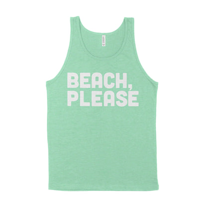 Beach, Please Unisex Tank Top-East Coast AF Apparel