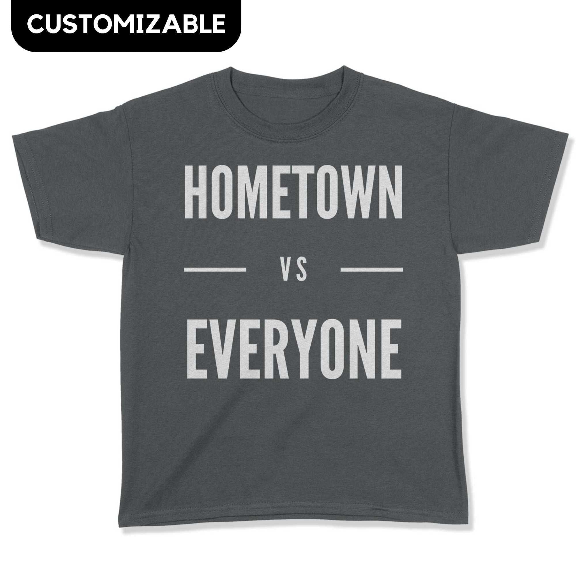 Customizable Hometown vs Everyone Youth T-Shirt-East Coast AF Apparel