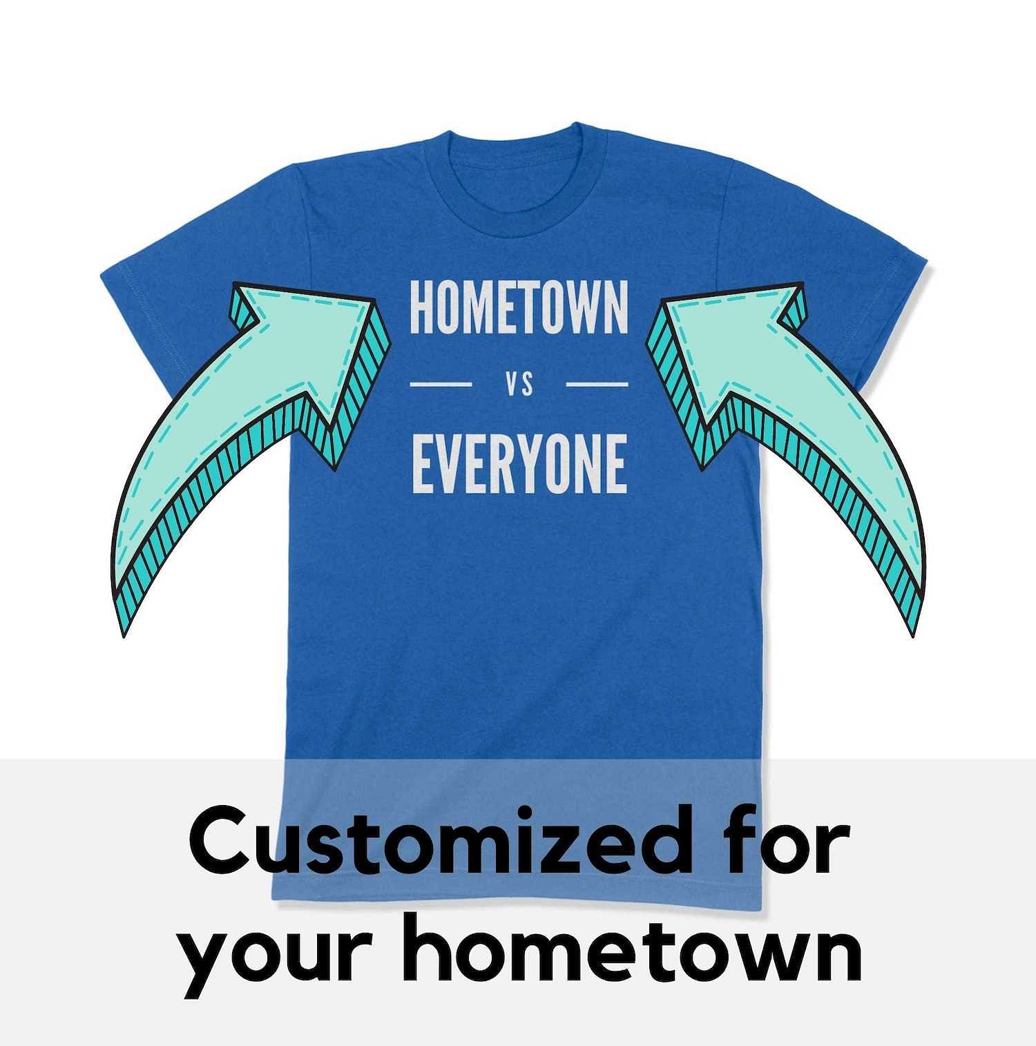 Customizable Hometown vs Everyone Unisex T-Shirt-East Coast AF Apparel