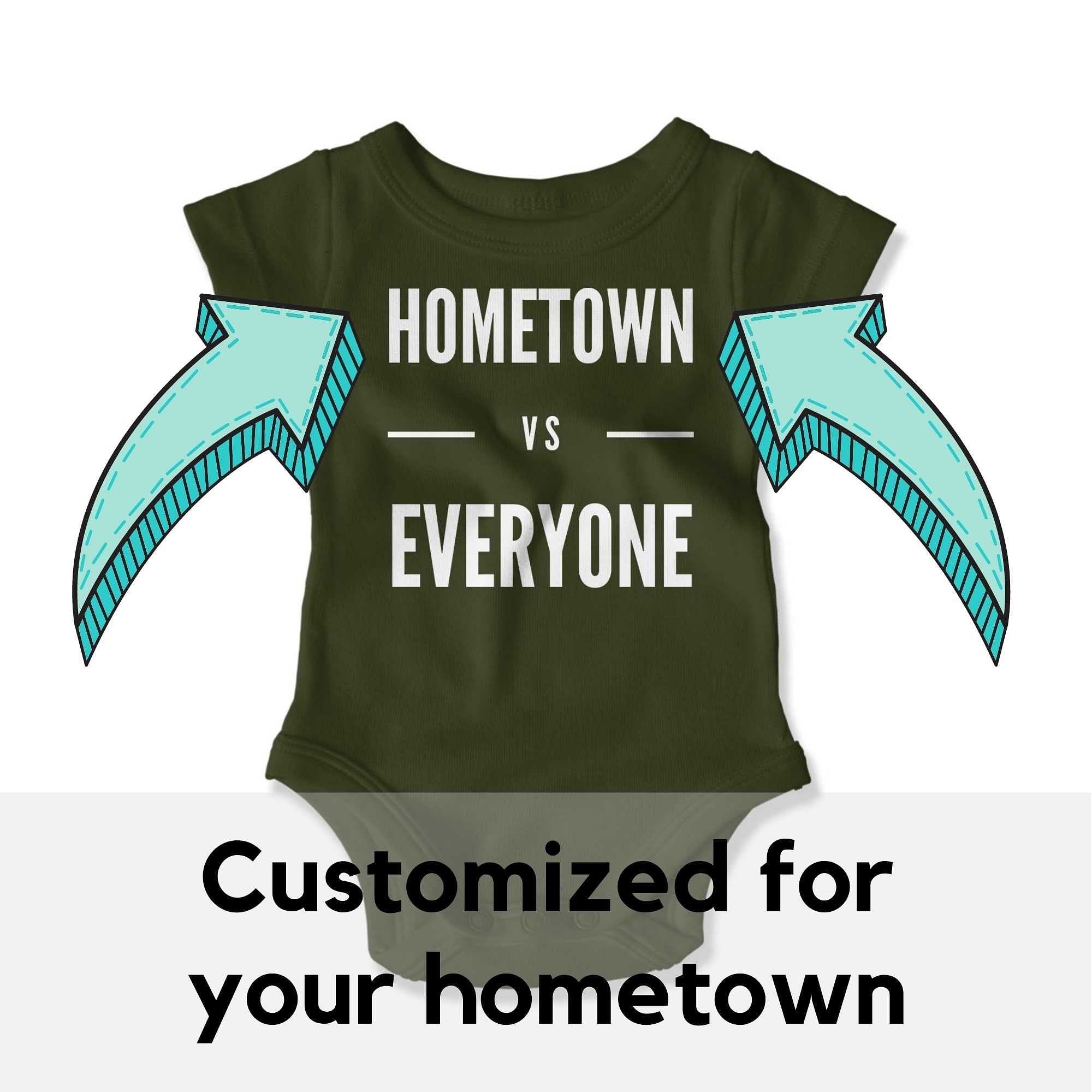 Customizable Hometown vs Everyone Baby Onesie-East Coast AF Apparel