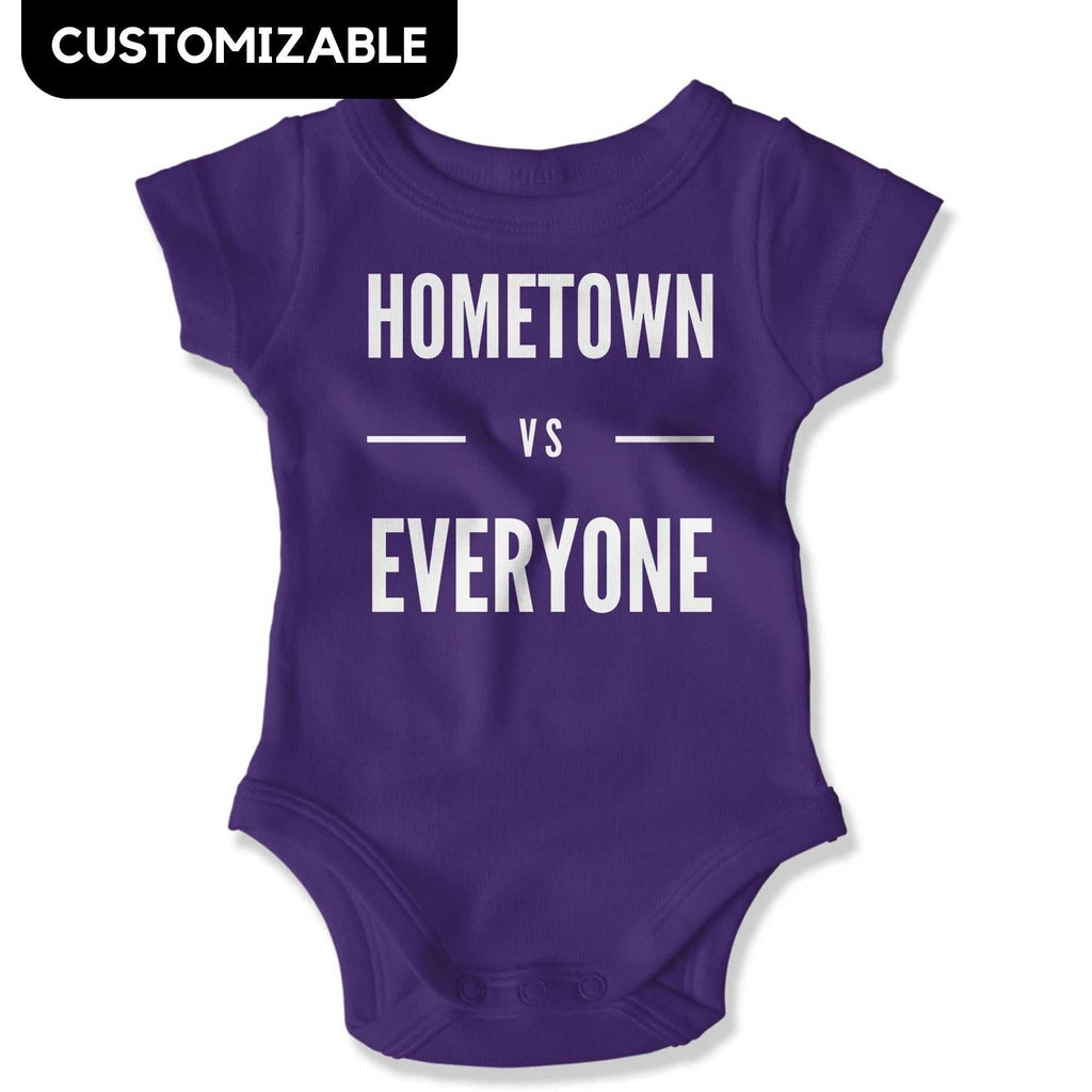 Customizable Hometown vs Everyone Baby Onesie-East Coast AF Apparel