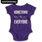 Customizable Hometown vs Everyone Baby Onesie-East Coast AF Apparel