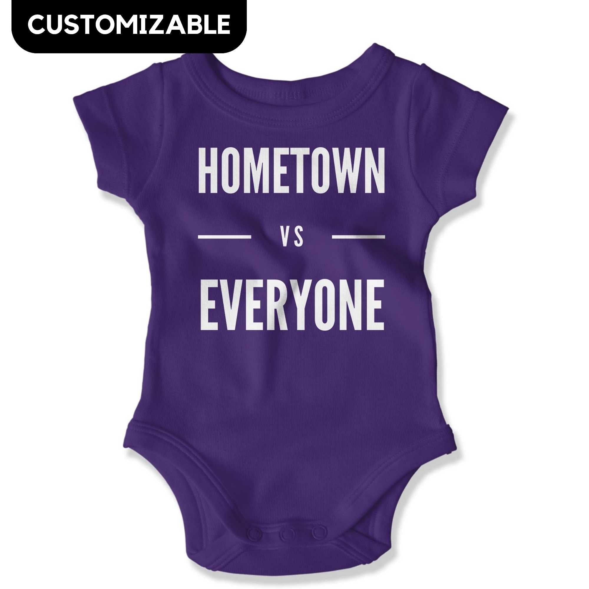 Customizable Hometown vs Everyone Baby Onesie-East Coast AF Apparel