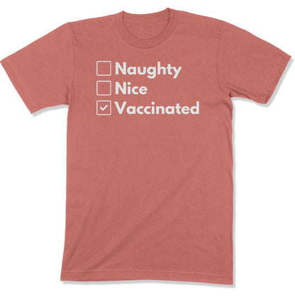 Naughty, Nice, Vaccinated Unisex T-Shirt-East Coast AF Apparel