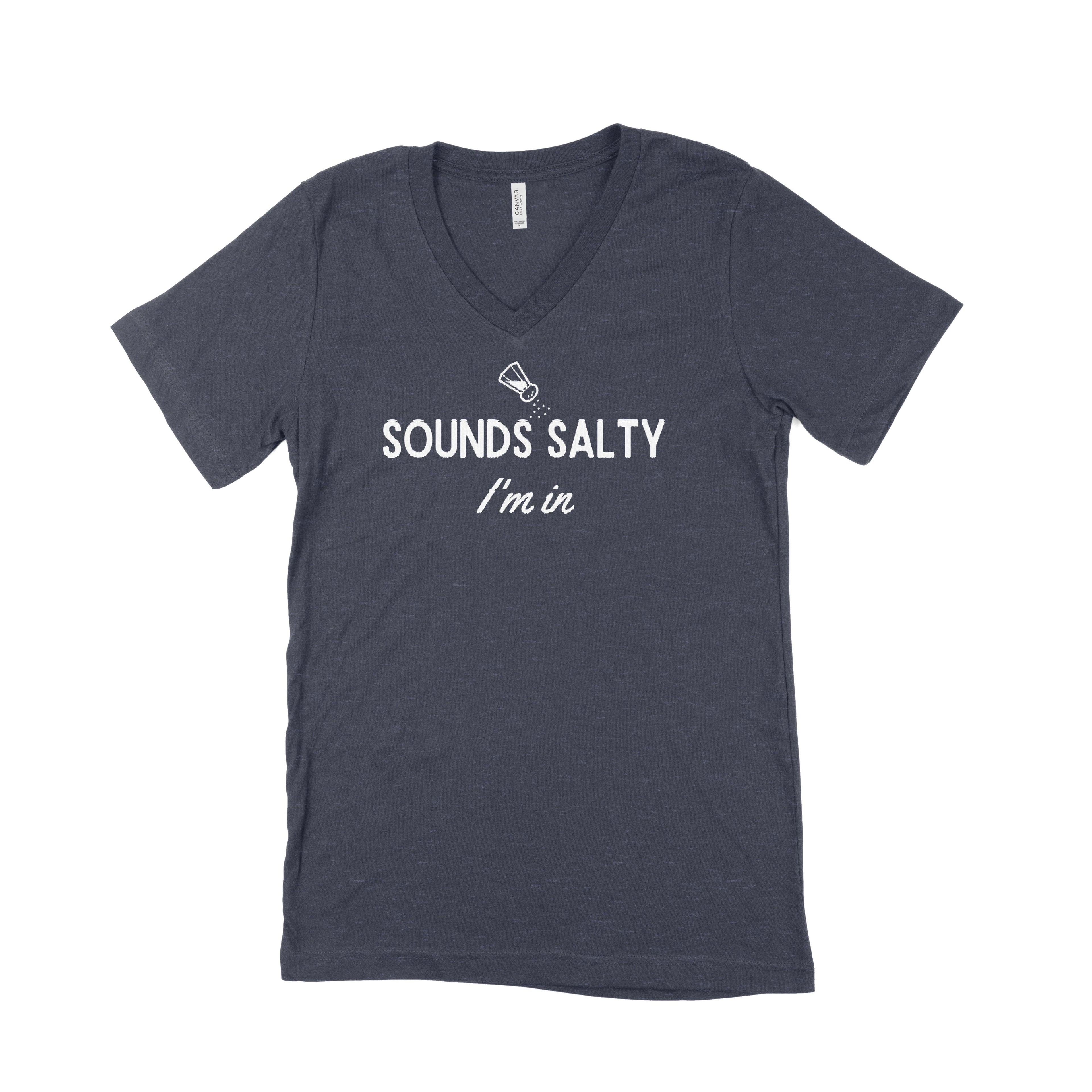 Sounds Salty Unisex V-Neck T-Shirt-East Coast AF Apparel