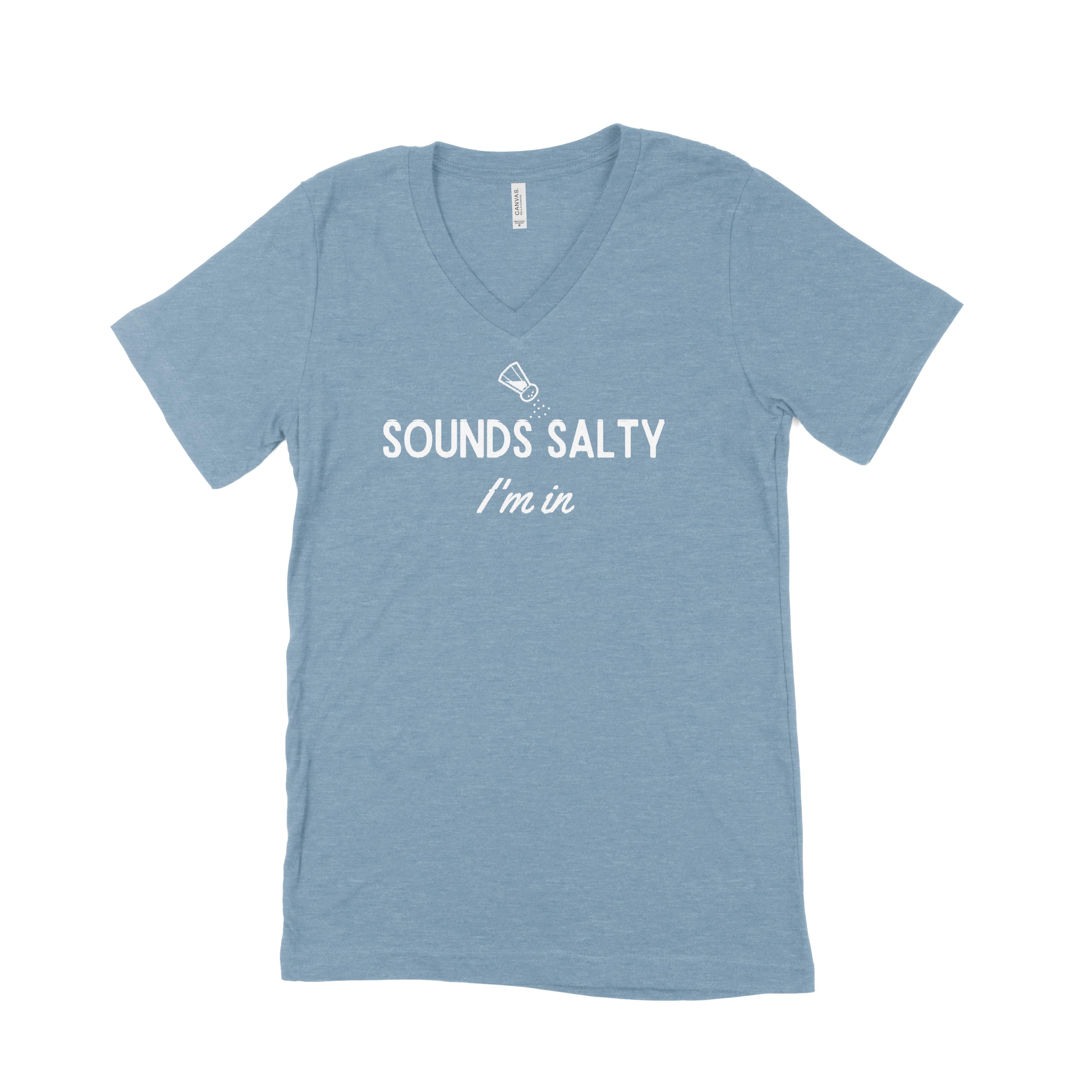 Sounds Salty Unisex V-Neck T-Shirt-East Coast AF Apparel