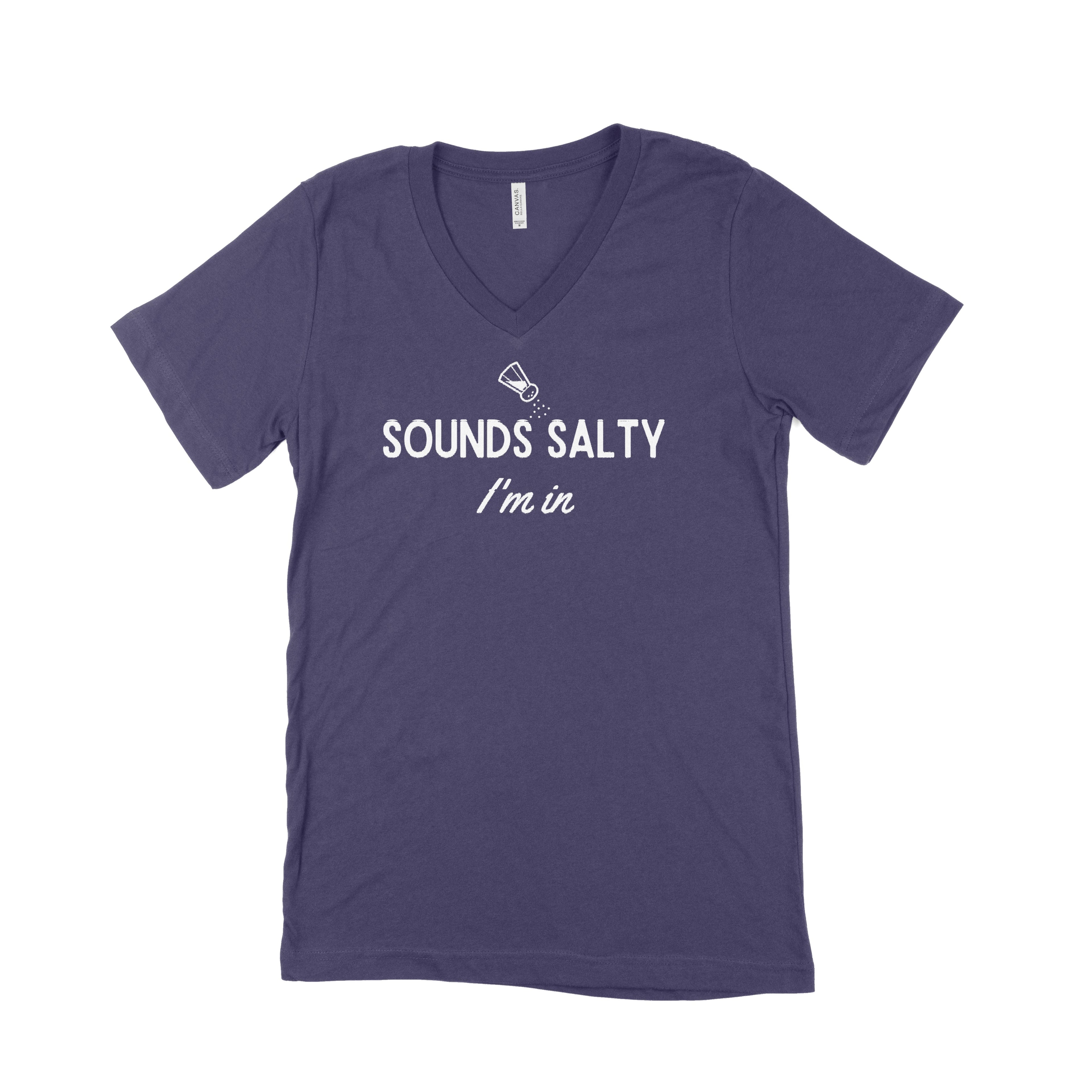 Sounds Salty Unisex V-Neck T-Shirt-East Coast AF Apparel