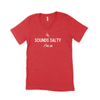 Sounds Salty Unisex V-Neck T-Shirt-East Coast AF Apparel